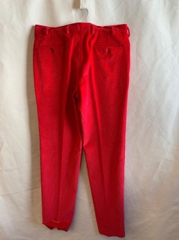 VALENTINO, Red, Cotton, Solid, PANTS, Zip Fly, 4 Pockets, Belt Loops