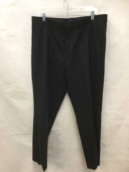 Mens, Slacks, KENNETH COLE, Black, Wool, Solid, 29, 38, Pants, Flat Front, See Photo Attached,