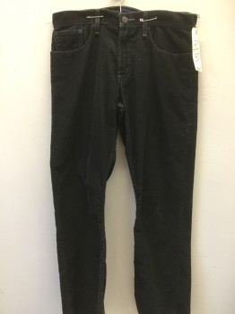 Mens, Casual Pants, LEVI'S, Charcoal Gray, Cotton, Solid, 32, 32, 5 + Pockets, Corduroy, Low Boot Cut