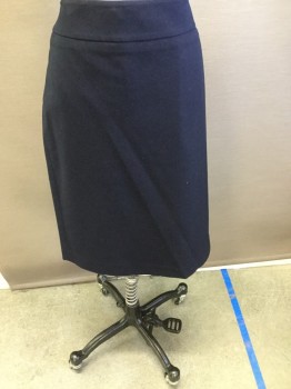 Womens, Skirt, Below Knee, NINE WEST, Navy Blue, Polyester, Solid, 10, FLAT/FRONT