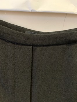 Womens, Slacks, ELIE TAHARI, Black, Acetate, Polyester, Solid, Sz.4, Crepe, Mid Rise, Tapered Leg, Invisible Zipper at Side, Faux/Non-Functional "Fly" at Front, 2 Faux Pockets in Back