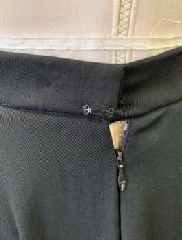 N/L, Black, Poly/Cotton, Solid, 1" Wide Self Waistband, Floor Length, CB Zipper