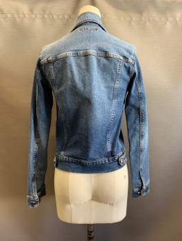 Womens, Casual Jacket, THEORY, Denim Blue, Cotton, Elastane, 10, C.A., Single Breasted, Button Front, L/S