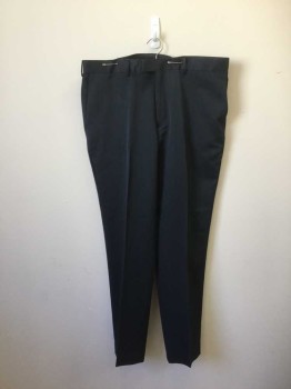 Mens, Slacks, STRUCTURE, Navy Blue, Polyester, Heathered, 32, 40, Flat Front, Zip Fly, 4 Pockets,