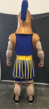 MTO, Blue, Yellow, Gold, Foam, Polyester, SPARTAN: Mascot Body Armor, Blue Molded Foam Chest, Yellow Trim, Gold Foam Shoulder Panels, Zip Back, Muscle Body Comes Separately (FC008123)