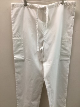 BUTTER SOFT, White, Poly/Cotton, Solid, Drawstring,