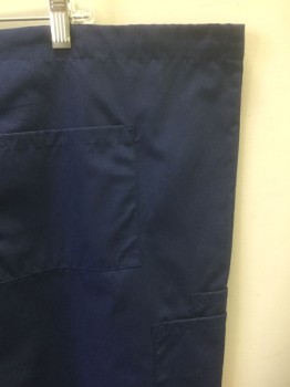 N/L, Navy Blue, Poly/Cotton, Solid, Drawstring Waist, 1 Patch Pocket in Back, 2 Pockets/Compartments at Hip