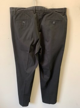 Mens, Casual Pants, DOCKERS, Black, Cotton, Elastane, Solid, I32, W38, Zip Front, 2 Slant Pockets, 2 Double Welt Pockets with Buttons