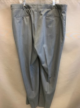 SIAM COSTUMES, Gray, Wool, Solid, Flat Front, Button Fly,  4 Pockets, Belt Loops,
