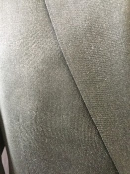 BOSS, Charcoal Gray, Wool, Solid, Heathered Charcoal, 2 Button Front, Pocket Flap, Notched Lapel,