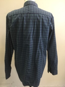 JCREW, Teal Blue, Navy Blue, Red, Cotton, Plaid, Button Down Collar, Long Sleeves, Button Front,