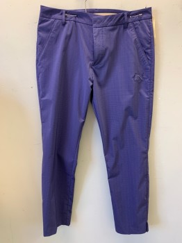 Mens, Casual Pants, PUMA, Purple, Pink, Lt Blue, Polyester, Elastane, Check - Micro , 36/32, Flat Front, 4 Pockets, Golf Pants,