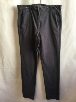 Mens, Casual Pants, RAG & BONE, Warm Gray, Cotton, Elastane, Solid, 32.5, 34, 1.5" Waistband with Belt Hoops, Flat Front, 4 Pockets