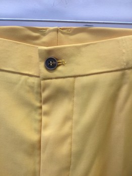 NL, Sunflower Yellow, Polyester, Viscose, Solid, Flat Front, Zip Fly, 4 Pockets, Straight Leg