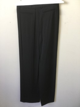 CELINE, Black, Viscose, Elastane, Solid, 1.5" Waistband with Belt Hoops, Flat Front, Zip Front, 4 Pockets
