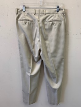 GIORGIO FIORELLI, Ecru, Taupe, Polyester, Viscose, Stripes, Flat Front, 4 Pockets, Zip Fly, Bttn. Closure, Belt Loops,