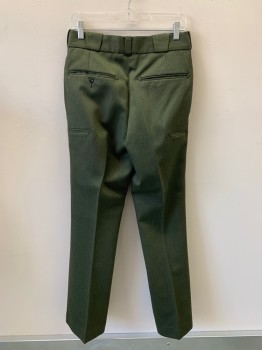Mens, Fire/Police Pants, NL, Olive Green, Poly/Cotton, 30/34, Side Pockets, Zip Front, F.F, 2 Back Pockets, SAP Pockets