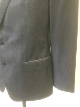DOLCE & GABBANA, Charcoal Gray, Wool, 2 Color Weave, Solid, Charcoal with White Dotted Weave, Single Breasted, Peaked Lapel, 2 Buttons, 3 Pockets, Hand Picked Stitching at Lapel, Black Lining, High End **Has TV Alt at Sleeves - Taken Up 2/10/2021