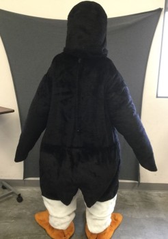 MTO, Black, White, Faux Fur, Color Blocking, PENGUIN:  Body:  White Center and Bottom, Padded Front, Black Sides/Sleeve/Back, Flipper Long Sleeves (Closed), Zip Back, Finned Tail, Velcro Hand Holes