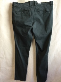 NNO7, Forest Green, Cotton, Elastane, Solid, Jean-cut, 5 Pockets, Zip Front,