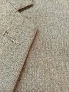 PERRY ELLIS, Gray, Wool, Heathered, 2 Button Single Breasted, 3 Pockets, 1 Slit Center Back,