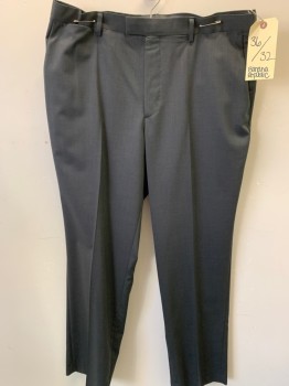 BANANA REPUBLIC, Charcoal Gray, Wool, Polyester, Solid, Flat Front, 5 Pockets,