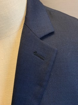TESSITURA Di QUAREGN, Navy Blue, Wool, Solid, Single Breasted, 2 Buttons,  Notched Lapel, 3 Pockets, 2 Back Vents,