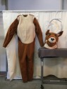 Mens, Piece 2, MTO, Brown, Beige, Synthetic, Solid, C50, XXL, G74, Brown/ Beige Reindeer Walkabout Body, Built in Chest and Knobby Arm Padding, Back Zipper,