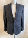 JOHN VARVATOS , Black, Gray, Wool, Plaid, Single Breasted, Notched Lapel, 2 Buttons, 3 Pockets, Hand Picked Stitching on Lapel, Multiple