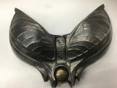 N/L MTO, Silver, Pewter Gray, Gold, Fiberglass, Armor Chest Plate That Attaches to Bust of Sci Fi. Set, Faux Metal, with Embossed Detail, Gold Circle at Center Front, Egyptian Hieroglyphics Detail at Center Front, Female Velcro Attached Inside, Made To Order, **Part of Sett, See Fc059130 for Full Set