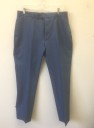 CALVIN KLEIN, French Blue, Wool, Polyester, Solid, Flat Front, Button Tab Waist, Zip Fly, 4 Pockets **Has TV Alt at Center Back Waist 2/10/2021