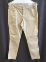 OLD NAVY, Khaki Brown, Cotton, Spandex, Solid, 1.5" Waistband with Belt Hoops, Flat Front, Zip Front, 4 Pockets
