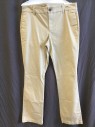 OLD NAVY, Khaki Brown, Cotton, Spandex, Solid, 1.5" Waistband with Belt Hoops, Flat Front, Zip Front, 4 Pockets, Boot Cut