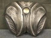 Womens, Sci-Fi/Fantasy Piece 3, MTO, Silver, Bronze Metallic, Rubber, B 30, Back Armor, Silver Painted Molded Rubber, Circle Center, Velcro Patches Back with Snaps