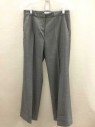 Womens, Suit, Pants, CALVIN KLEIN, Gray, Wool, Silk, Solid, 4, Flat Front, Button Tab