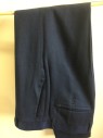 TOP MAN, Blue, Black, Polyester, Wool, 2 Color Weave, Flat Front,