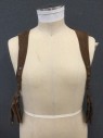 MTO, Brown, Leather, Speckled, Shoulder Harness, Western, Hanging Flap Pockets, Snap Adjustable Straps, D-ring at Center Back