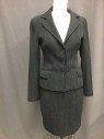 Womens, Suit, Jacket, DOLCE & GABBANA, Black, Gray, Wool, Nylon, Herringbone, 2, 3 Buttons Center Front, Notched Lapel. 2 Faux Pockets with Flaps