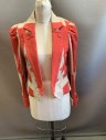 Womens, Outfit/Ensemble, Piece 2, MARC JACOBS, Beige, Orange, Cotton, Linen, Color Blocking, 27W, 34B, Notch Collar,Tuxedo Style, French Cuffs, with Accordion Pleat at CB