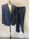 WARREN SEWELL, Dk Gray, Wool, Western Style. Notched Lapel, Single Breasted, Button Front, 2 Buttons, 2 Pockets