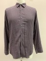 THEORY, Red Burgundy, Gray, Cotton, Solid, L/S, Button Front, Collar Attached,