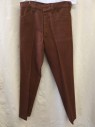 KOTZIN, Brown, Poly/Cotton, Solid, Flat Front, Large Weave,
