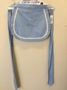 N/L, Baby Blue, White, Polyester, Cotton, Solid, (DOUBLE) 1" Waistband, with White Wavy Lace Ribbon