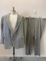 John Weitz, Beige, Gray, Wool, 2 Color Weave, 2 Buttons, Single Breasted, Notched Lapel, 3 Pockets