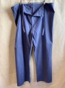 BROOKS BROTHERS, Blue, Navy Blue, Cotton, Solid, BOTTOMS, Drawstring Waistband, Button Fly