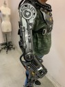 Womens, Sci-Fi/Fantasy Piece 2, MTO, Gray, Black, Fiberglass, Foam, Armour, Made To Order, Exoskeleton Arms, Right One Good, Left One Has Broken Elbow Missing It's Hubcap. Attaches at the Shoulders to the Breast Plate, Adjustable Straps