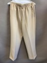 ALFRED DUNNER, Beige, Polyester, Solid, Elastic Waist Band, Side Pockets, F.F. 