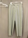 MICHAEL KORS, Gray, White, Polyester, Rayon, Stripes, Flat Front, Zip Fly, 4 Pockets,