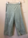 Womens, Sci-Fi/Fantasy Piece 2, N/L MTO, Sea Foam Green, Silk, Solid, H:32, W:24, Pants: Crinkled Texture Silk, 1" Wide Self Waistband, Wide Cropped Leg, Pleated at Waist, Made To Order