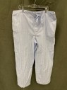 NORDSTROM, Blue, White, Navy Blue, Cotton, Plaid, Drawstring Waistband, Button Fly, 2 Pockets